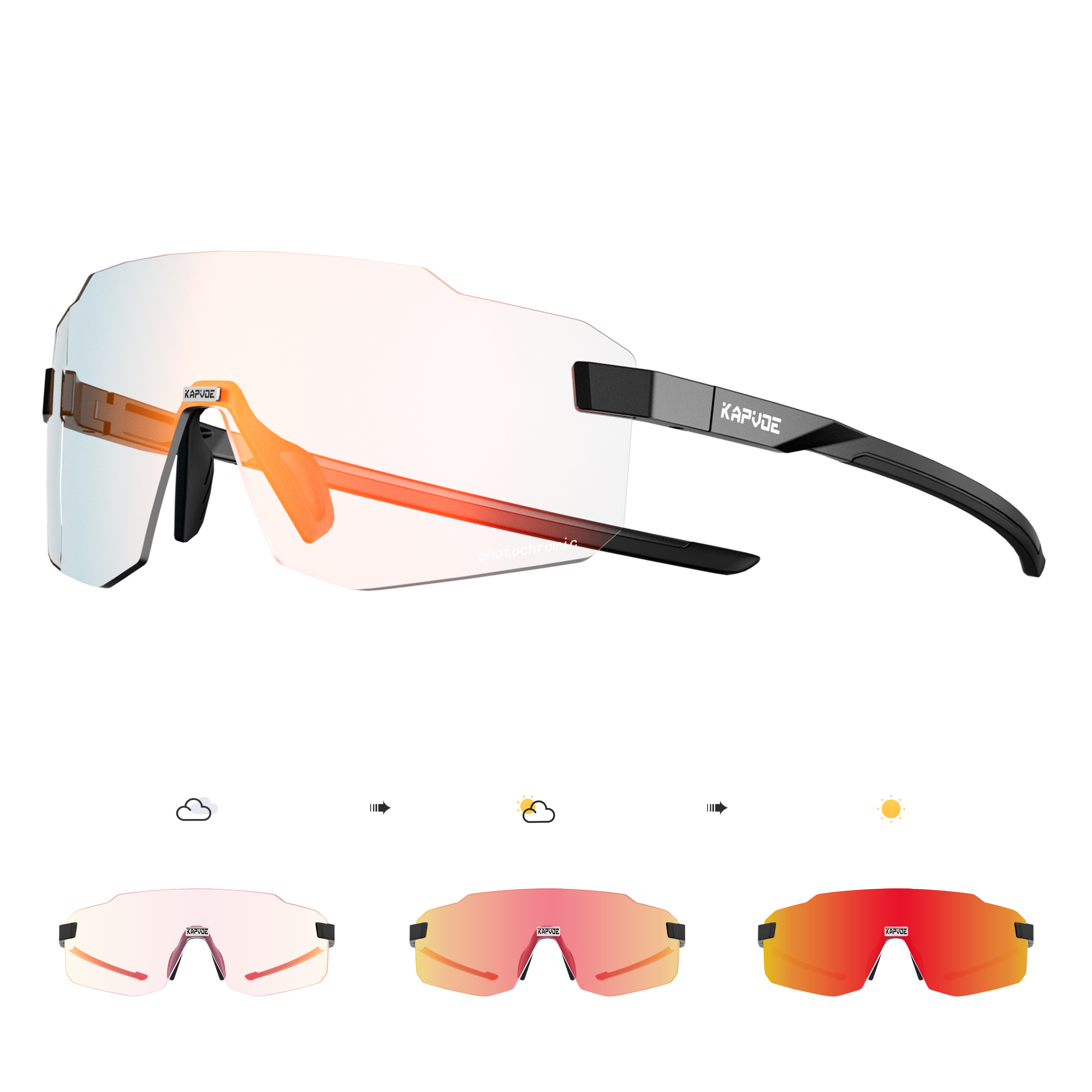 Mountain Biking Goggles - Kapvoe Photochrome Wanderbrille Fahrradbrille UV400 Laufsonnenbrille