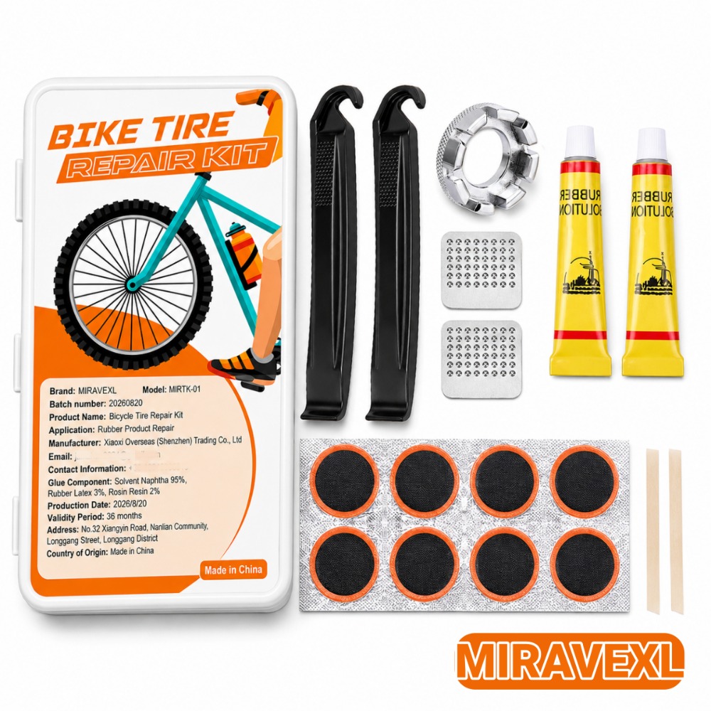 Mountain Biking Kit - Fahrrad-Reifenreparaturset, Fahrradschlauch-Reparaturset, Metallraspel und Reifenheber, Fahrrad-Patchset